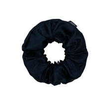 Load image into Gallery viewer, Premium Mulberry Silk Scrunchie - Black - Extra Large - Lovesilk.co.nz
