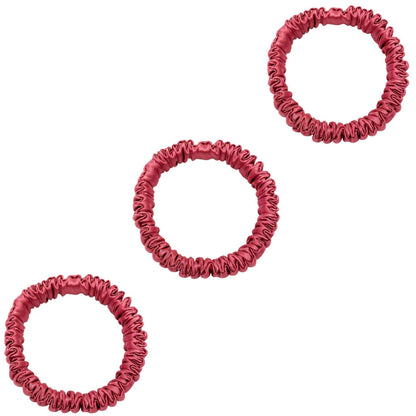 3 Pack Premium Mulberry Silk Scrunchies - Champagne Gold - Mini - Lovesilk.co.nz