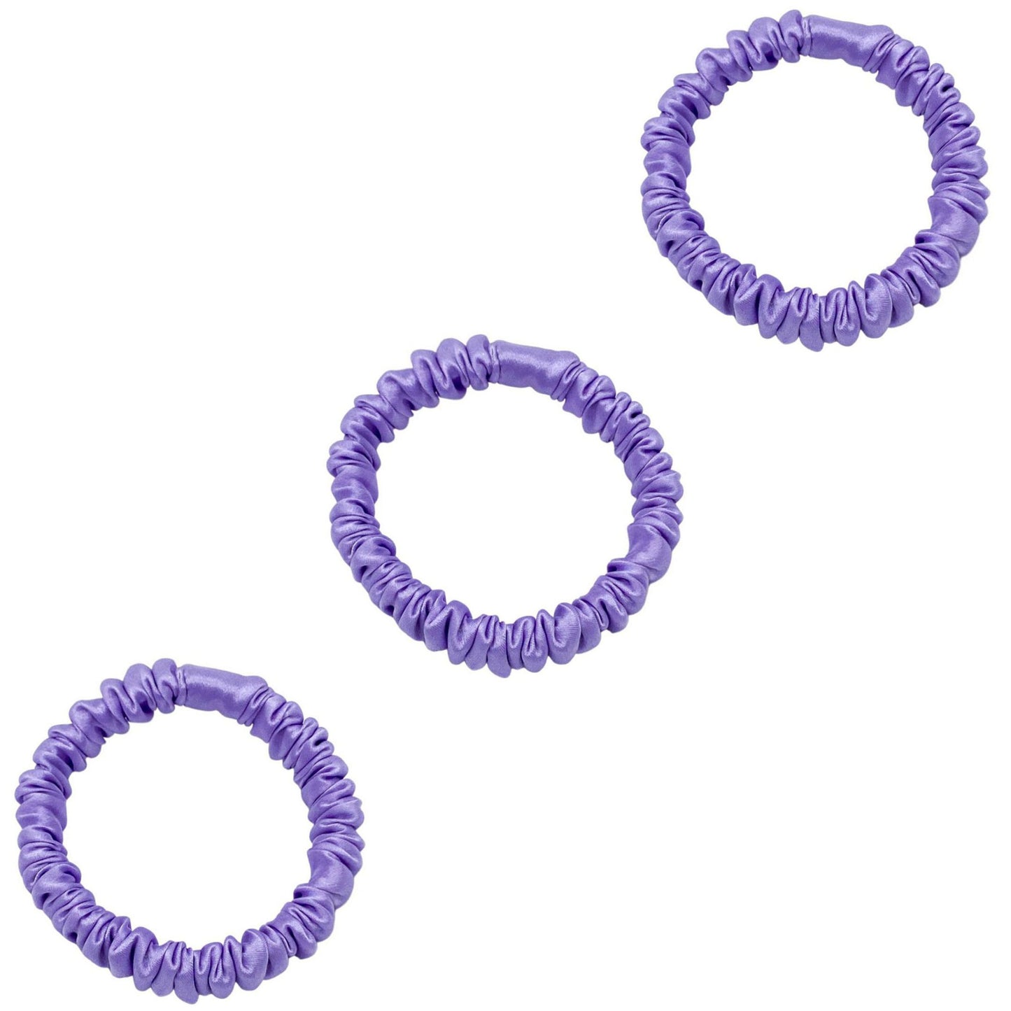 3 Pack Premium Mulberry Silk Scrunchies - Champagne Gold - Mini - Lovesilk.co.nz