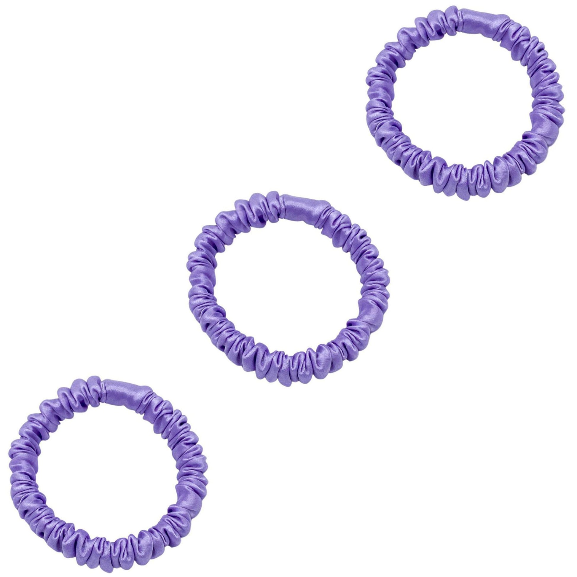 3 Pack Premium Mulberry Silk Scrunchies - Black - Mini - Lovesilk.co.nz