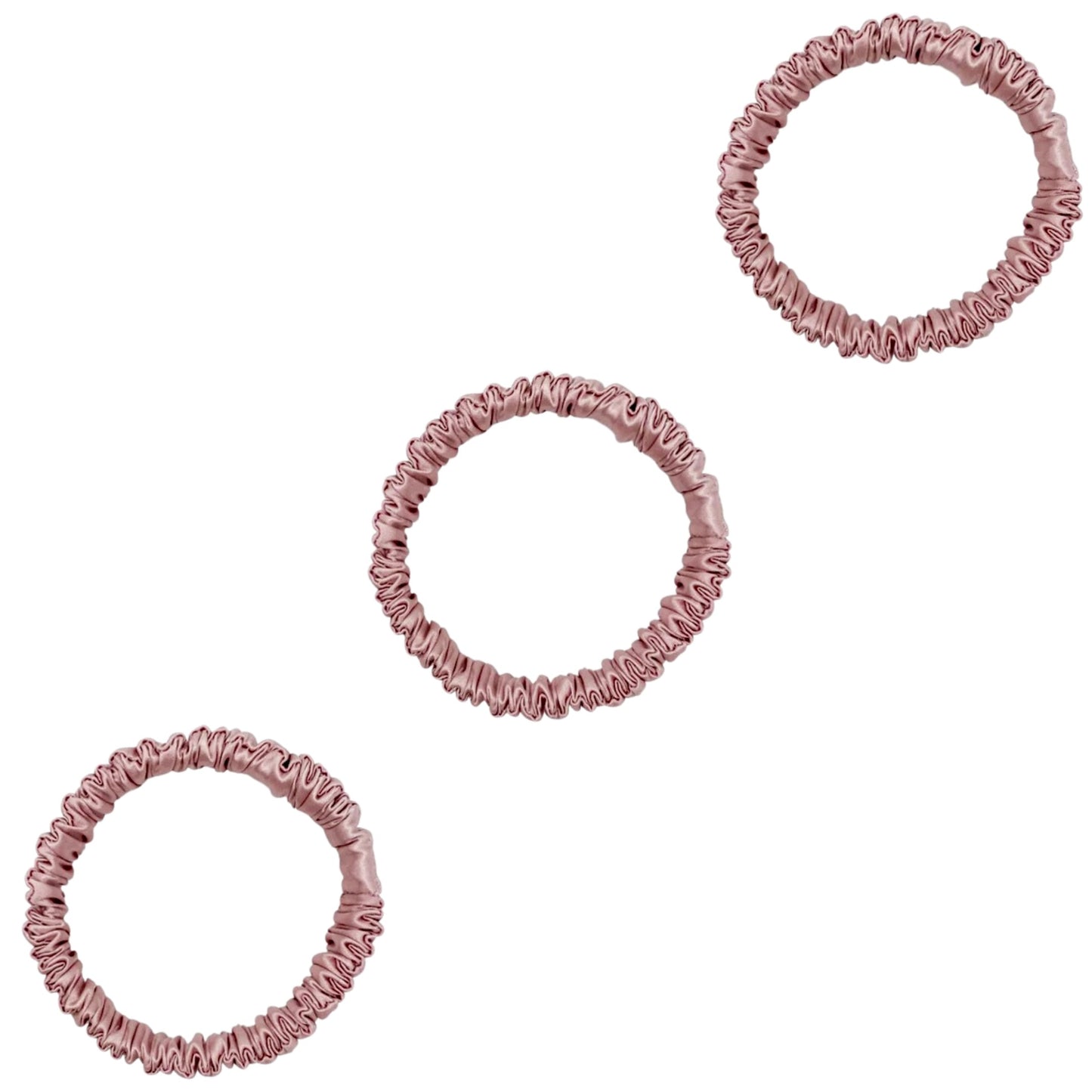 3 Pack Premium Mulberry Silk Scrunchies - Black - Mini - Lovesilk.co.nz
