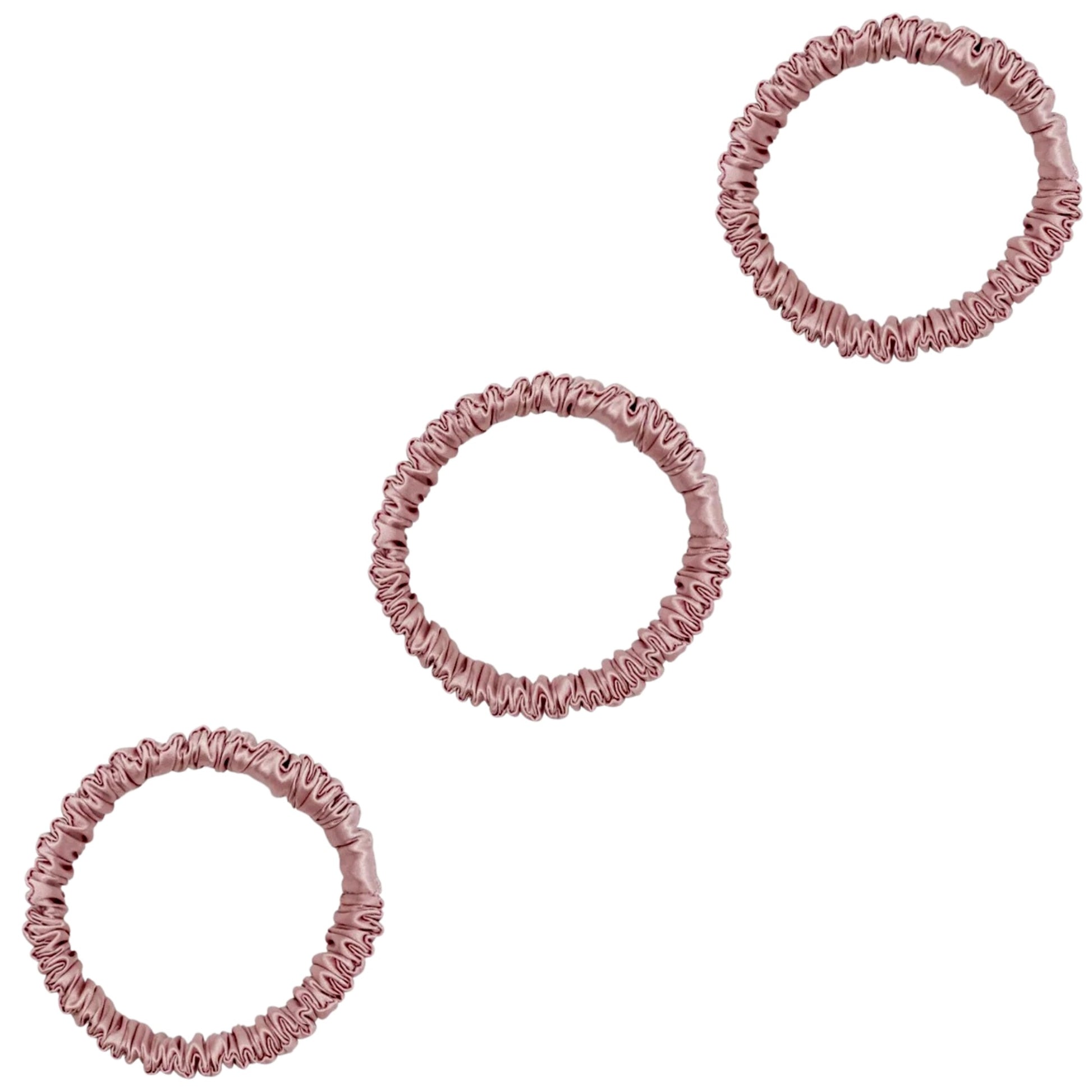 3 Pack Premium Mulberry Silk Scrunchies - Black - Mini - Lovesilk.co.nz
