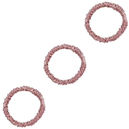 3 Pack Premium Mulberry Silk Scrunchies - Black - Mini - Lovesilk.co.nz