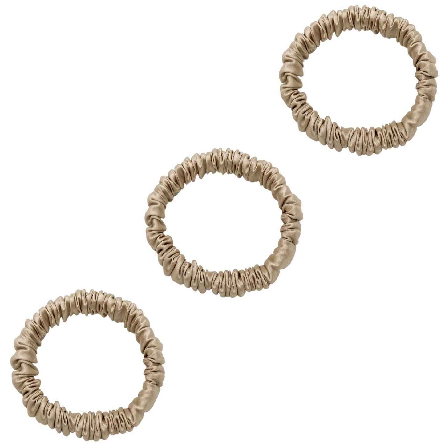 3 Pack Premium Mulberry Silk Scrunchies - Pink - Mini - Lovesilk.co.nz