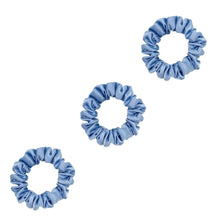 Load image into Gallery viewer, 3 Pack Premium Mulberry Silk Scrunchies - Sky Blue- Small - Lovesilk.co.nz

