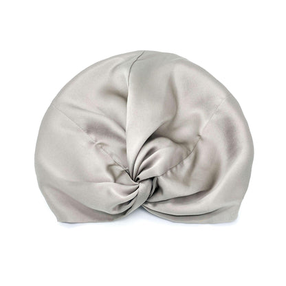 Silk Sleep Cap for Women Hair Care Natural Silk Double Layer Bonnet - Silver - One Size Fits Most - Lovesilk.co.nz
