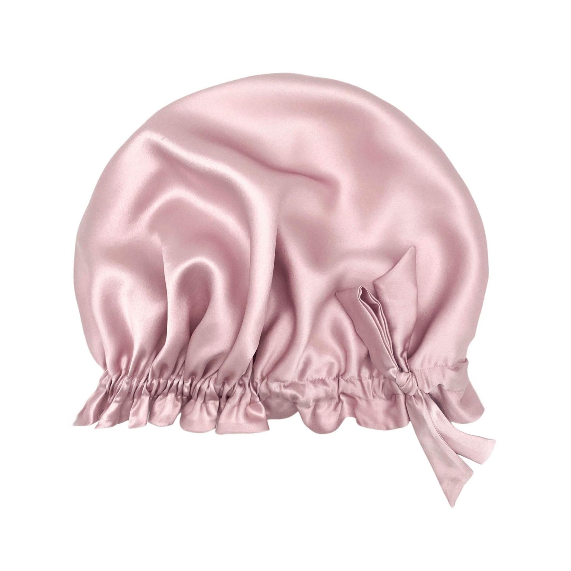 Pink large double-lined silk hair bonnet turban with ruffled edge – LS Silk NZ
