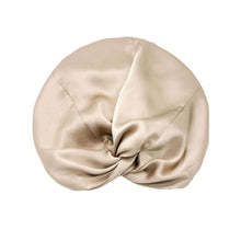 Load image into Gallery viewer, Silk Sleep Gift Set - Sleep Mask &amp; Silk Bonnet - Champagne Gold
