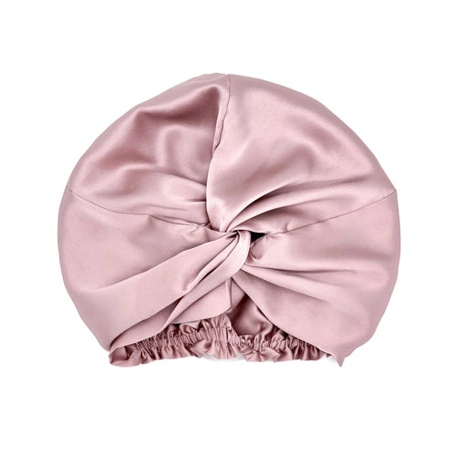 Silk Sleep Cap for Women Hair Care Natural Silk Double Layer Bonnet - Pink -One Size Fits Most - Lovesilk.co.nz