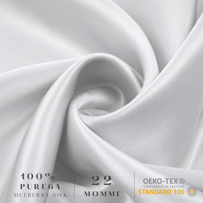 Silk Pillowcase - Silver - Queen - Lovesilk.co.nz