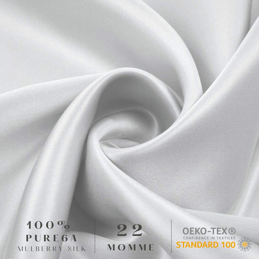 Silk Pillowcase - Silver - Queen - Lovesilk.co.nz