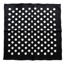 Load image into Gallery viewer, The Black Retro Dots - Twill Mulberry Silk Bandana - Lovesilk.co.nz
