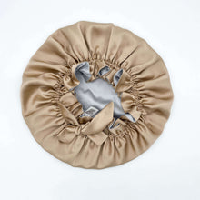 Load image into Gallery viewer, Double Layer Women Large Silk Hair Bonnet 100% Mulberry Silk - Champagne Gold - LOVESILK NZ
